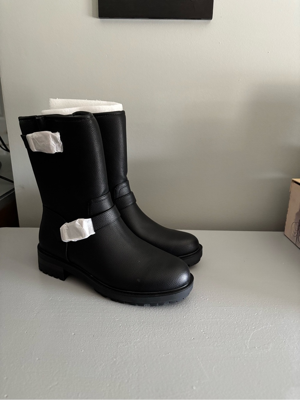 Kelly & Katie Black Mid-Calf Combat Boots